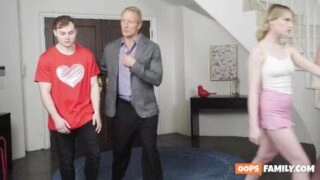 A fourway on Valentine’s Day inbetween stepbrother, stepsister, and their milfy