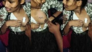 Chennai Mallu Teen School Girl Having Tattoo on Boobs