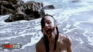 Hot young Alicya doing a strip by the beach – MMM100