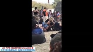 Strangers Eat A Sluts Pussy in Public During a Music Festival