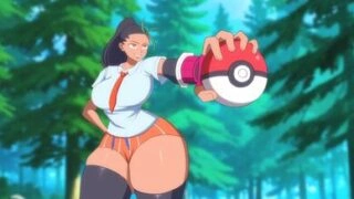 Pokemon waifu gets her gigantic ass wrecked in the forest