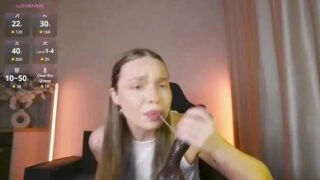 Brunette Teen Deepthroating Big Dildo – Intense Solo Performance