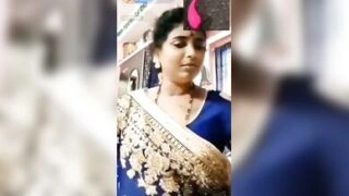 Gouthami reddy manthena sexy in saree Showing her nude milky boobs in video call ???