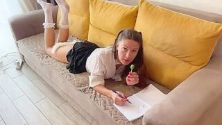 Her Stepfather Came Home Too Early And Caught His Stepdaughtera College Studentmasturbating; Well Then, Ill Help Her Cum