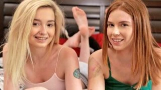 Threesome with squirting bisexual teen stepsister and petite BFF