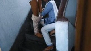 College Couple Stairs xxx